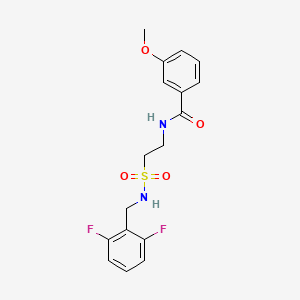 molecular formula C17H18F2N2O4S B2624487 N-(2-(N-(2,6-difluorobenzyl)sulfamoyl)ethyl)-3-methoxybenzamide CAS No. 899979-45-4