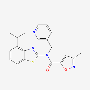 molecular formula C21H20N4O2S B2624492 N-(4-isopropylbenzo[d]thiazol-2-yl)-3-methyl-N-(pyridin-3-ylmethyl)isoxazole-5-carboxamide CAS No. 946317-99-3