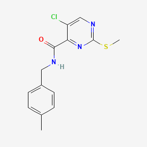 molecular formula C14H14ClN3OS B2624498 5-chloro-N-(4-methylbenzyl)-2-(methylsulfanyl)pyrimidine-4-carboxamide CAS No. 879946-93-7