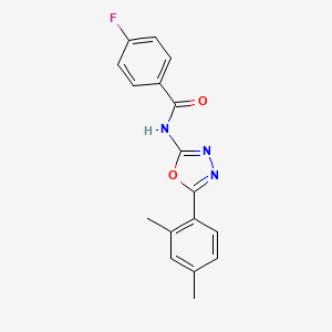 molecular formula C17H14FN3O2 B2624502 N-(5-(2,4-dimethylphenyl)-1,3,4-oxadiazol-2-yl)-4-fluorobenzamide CAS No. 891143-44-5