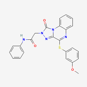molecular formula C24H19N5O3S B2624504 2-(4-((3-methoxyphenyl)thio)-1-oxo-[1,2,4]triazolo[4,3-a]quinoxalin-2(1H)-yl)-N-phenylacetamide CAS No. 1111260-70-8