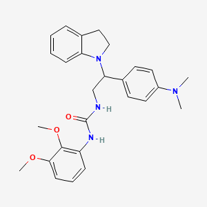 molecular formula C27H32N4O3 B2624508 1-(2,3-Dimethoxyphenyl)-3-(2-(4-(dimethylamino)phenyl)-2-(indolin-1-yl)ethyl)urea CAS No. 1172242-31-7