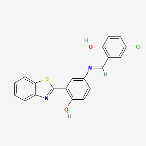 molecular formula C20H13ClN2O2S B2624515 (E)-2-(benzo[d]thiazol-2-yl)-4-((5-chloro-2-hydroxybenzylidene)amino)phenol CAS No. 310459-34-8