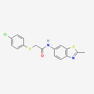B2624529 2-((4-chlorophenyl)thio)-N-(2-methylbenzo[d]thiazol-6-yl)acetamide CAS No. 895468-88-9