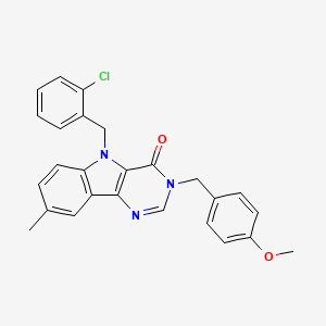 B2624534 5-(2-chlorobenzyl)-3-(4-methoxybenzyl)-8-methyl-3H-pyrimido[5,4-b]indol-4(5H)-one CAS No. 1190015-74-7