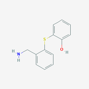molecular formula C13H13NOS B262454 2-{[2-(Aminomethyl)phenyl]sulfanyl}phenol 