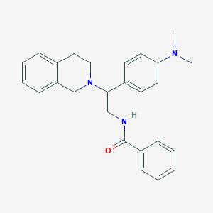 molecular formula C26H29N3O B2624545 N-(2-(3,4-dihydroisoquinolin-2(1H)-yl)-2-(4-(dimethylamino)phenyl)ethyl)benzamide CAS No. 946316-31-0