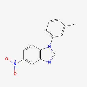 molecular formula C14H11N3O2 B2624546 1-(3-methylphenyl)-5-nitro-1H-benzimidazole CAS No. 695206-11-2