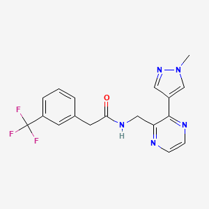 molecular formula C18H16F3N5O B2624548 N-((3-(1-methyl-1H-pyrazol-4-yl)pyrazin-2-yl)methyl)-2-(3-(trifluoromethyl)phenyl)acetamide CAS No. 2034371-19-0