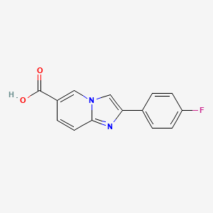 molecular formula C14H9FN2O2 B2624549 2-(4-Fluorophenyl)imidazo[1,2-a]pyridine-6-carboxylic acid CAS No. 866133-65-5