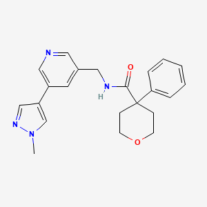 N-((5-(1-methyl-1H-pyrazol-4-yl)pyridin-3-yl)methyl)-4-phenyltetrahydro-2H-pyran-4-carboxamide