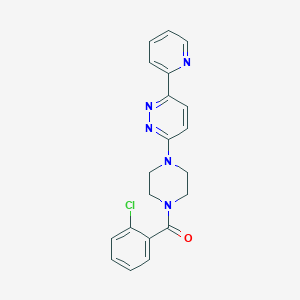 molecular formula C20H18ClN5O B2624551 (2-Chlorophenyl)(4-(6-(pyridin-2-yl)pyridazin-3-yl)piperazin-1-yl)methanone CAS No. 1058404-92-4
