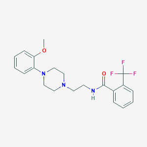 molecular formula C21H24F3N3O2 B2624552 N-(2-(4-(2-methoxyphenyl)piperazin-1-yl)ethyl)-2-(trifluoromethyl)benzamide CAS No. 735224-18-7