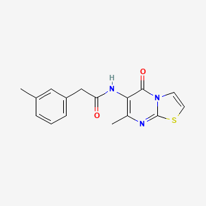 molecular formula C16H15N3O2S B2624561 N-(7-methyl-5-oxo-5H-thiazolo[3,2-a]pyrimidin-6-yl)-2-(m-tolyl)acetamide CAS No. 946250-05-1