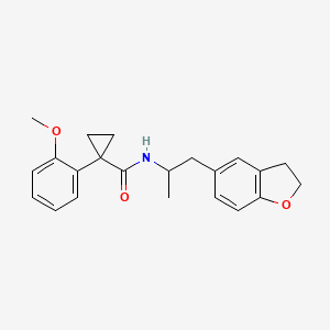 molecular formula C22H25NO3 B2624569 N-(1-(2,3-dihydrobenzofuran-5-yl)propan-2-yl)-1-(2-methoxyphenyl)cyclopropanecarboxamide CAS No. 2034483-97-9