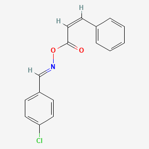 molecular formula C16H12ClNO2 B2624571 1-Chloro-4-{[(cinnamoyloxy)imino]methyl}benzene CAS No. 331462-10-3