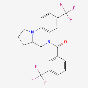 molecular formula C20H16F6N2O B2624573 [7-(trifluoromethyl)-2,3,3a,4-tetrahydropyrrolo[1,2-a]quinoxalin-5(1H)-yl][3-(trifluoromethyl)phenyl]methanone CAS No. 860785-70-2
