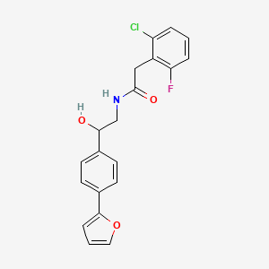 molecular formula C20H17ClFNO3 B2624577 2-(2-chloro-6-fluorophenyl)-N-{2-[4-(furan-2-yl)phenyl]-2-hydroxyethyl}acetamide CAS No. 2319849-66-4