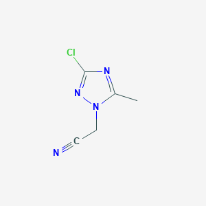 molecular formula C5H5ClN4 B2624579 2-(3-chloro-5-methyl-1H-1,2,4-triazol-1-yl)acetonitrile CAS No. 1322605-27-5