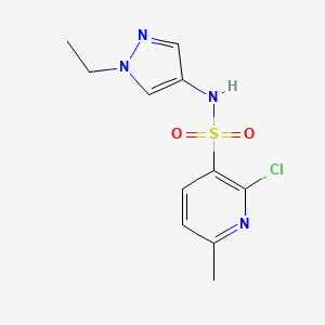 molecular formula C11H13ClN4O2S B2624586 2-chloro-N-(1-ethyl-1H-pyrazol-4-yl)-6-methylpyridine-3-sulfonamide CAS No. 1808646-21-0