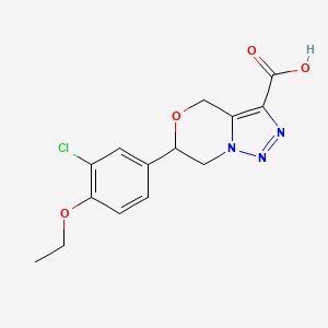 molecular formula C14H14ClN3O4 B2624590 6-(3-chloro-4-ethoxyphenyl)-6,7-dihydro-4H-[1,2,3]triazolo[5,1-c][1,4]oxazine-3-carboxylic acid CAS No. 1984073-92-8