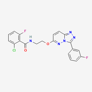 molecular formula C20H14ClF2N5O2 B2624596 2-chloro-6-fluoro-N-(2-((3-(3-fluorophenyl)-[1,2,4]triazolo[4,3-b]pyridazin-6-yl)oxy)ethyl)benzamide CAS No. 1021098-64-5
