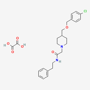 molecular formula C25H31ClN2O6 B2624601 2-(4-(((4-chlorobenzyl)oxy)methyl)piperidin-1-yl)-N-phenethylacetamide oxalate CAS No. 1396749-03-3
