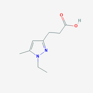molecular formula C9H14N2O2 B2624602 3-(1-Ethyl-5-methylpyrazol-3-yl)propanoic acid CAS No. 1785562-96-0