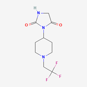 molecular formula C10H14F3N3O2 B2624610 3-(1-(2,2,2-Trifluoroethyl)piperidin-4-yl)imidazolidine-2,4-dione CAS No. 2327229-31-0