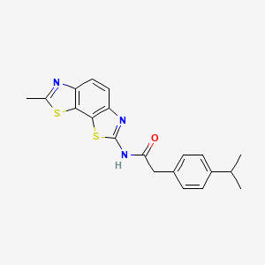 molecular formula C20H19N3OS2 B2624621 2-(4-isopropylphenyl)-N-(7-methylbenzo[1,2-d:4,3-d']bis(thiazole)-2-yl)acetamide CAS No. 923499-52-9