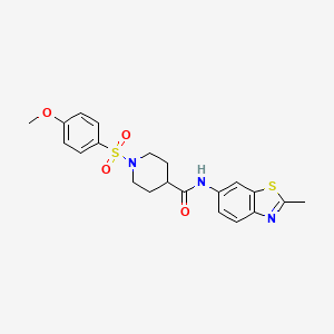 molecular formula C21H23N3O4S2 B2624625 1-((4-methoxyphenyl)sulfonyl)-N-(2-methylbenzo[d]thiazol-6-yl)piperidine-4-carboxamide CAS No. 923467-02-1
