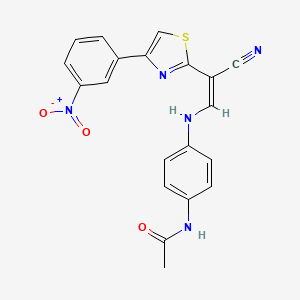 (Z)-N-(4-((2-cyano-2-(4-(3-nitrophenyl)thiazol-2-yl)vinyl)amino)phenyl)acetamide