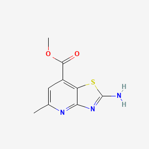 molecular formula C9H9N3O2S B2624629 Methyl 2-amino-5-methyl-[1,3]thiazolo[4,5-b]pyridine-7-carboxylate CAS No. 1311317-27-7