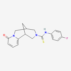 molecular formula C18H18FN3OS B2624630 N-(4-fluorophenyl)-8-oxo-4,5,6,8-tetrahydro-1H-1,5-methanopyrido[1,2-a][1,5]diazocine-3(2H)-carbothioamide CAS No. 399001-91-3