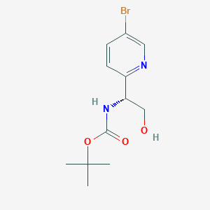 molecular formula C12H17BrN2O3 B2624639 (R)-tert-Butyl (1-(5-bromopyridin-2-yl)-2-hydroxyethyl)carbamate CAS No. 2126088-15-9