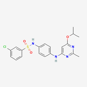 molecular formula C20H21ClN4O3S B2624645 3-chloro-N-(4-((6-isopropoxy-2-methylpyrimidin-4-yl)amino)phenyl)benzenesulfonamide CAS No. 1021091-26-8