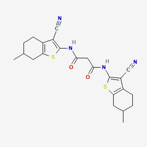 molecular formula C23H24N4O2S2 B2624650 N,N'-bis(3-cyano-6-methyl-4,5,6,7-tetrahydro-1-benzothiophen-2-yl)propanediamide CAS No. 379239-63-1
