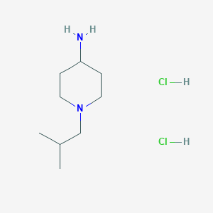 molecular formula C9H22Cl2N2 B2624651 1-Isobutylpiperidin-4-amine dihydrochloride CAS No. 1177306-12-5; 1195901-49-5
