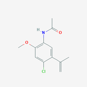 molecular formula C12H14ClNO2 B2624660 N-[4-Chloro-2-methoxy-5-(1-methylethenyl)phenyl]acetamide CAS No. 1629269-89-1