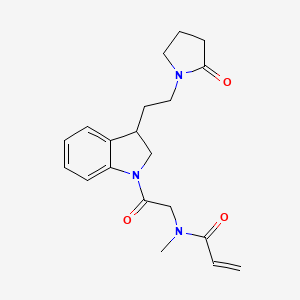 N-Methyl-N-[2-oxo-2-[3-[2-(2-oxopyrrolidin-1-yl)ethyl]-2,3-dihydroindol-1-yl]ethyl]prop-2-enamide