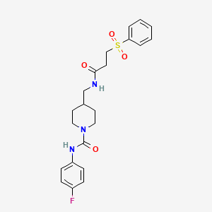N-(4-fluorophenyl)-4-((3-(phenylsulfonyl)propanamido)methyl)piperidine-1-carboxamide