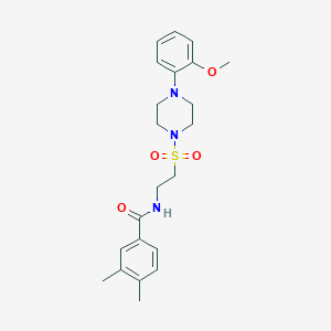 molecular formula C22H29N3O4S B2624667 N-(2-((4-(2-methoxyphenyl)piperazin-1-yl)sulfonyl)ethyl)-3,4-dimethylbenzamide CAS No. 897611-05-1