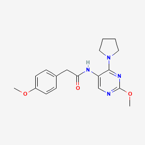 molecular formula C18H22N4O3 B2624672 N-(2-methoxy-4-(pyrrolidin-1-yl)pyrimidin-5-yl)-2-(4-methoxyphenyl)acetamide CAS No. 1797815-67-8