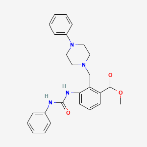 molecular formula C26H28N4O3 B2624674 Methyl 3-(phenylcarbamoylamino)-2-[(4-phenylpiperazin-1-yl)methyl]benzoate CAS No. 865660-28-2