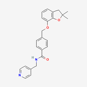 molecular formula C24H24N2O3 B2624679 4-(((2,2-dimethyl-2,3-dihydrobenzofuran-7-yl)oxy)methyl)-N-(pyridin-4-ylmethyl)benzamide CAS No. 941985-76-8