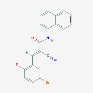molecular formula C20H12BrFN2O B2624684 (E)-3-(5-bromo-2-fluorophenyl)-2-cyano-N-naphthalen-1-ylprop-2-enamide CAS No. 753476-07-2
