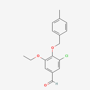 molecular formula C17H17ClO3 B2624687 3-Chloro-5-ethoxy-4-[(4-methylbenzyl)oxy]benzaldehyde CAS No. 634593-07-0