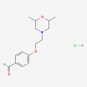 molecular formula C15H22ClNO3 B2624688 4-(2-(2,6-Dimethylmorpholino)ethoxy)benzaldehyde hydrochloride CAS No. 1052420-84-4