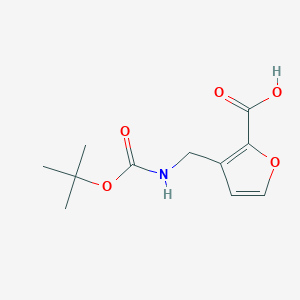molecular formula C11H15NO5 B2624690 3-(tert-Butoxycarbonylamino-methyl)-furan-2-carboxylic acid CAS No. 903094-62-2