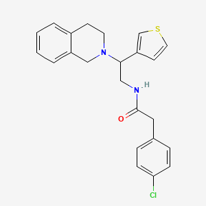 molecular formula C23H23ClN2OS B2624700 2-(4-chlorophenyl)-N-(2-(3,4-dihydroisoquinolin-2(1H)-yl)-2-(thiophen-3-yl)ethyl)acetamide CAS No. 954623-03-1